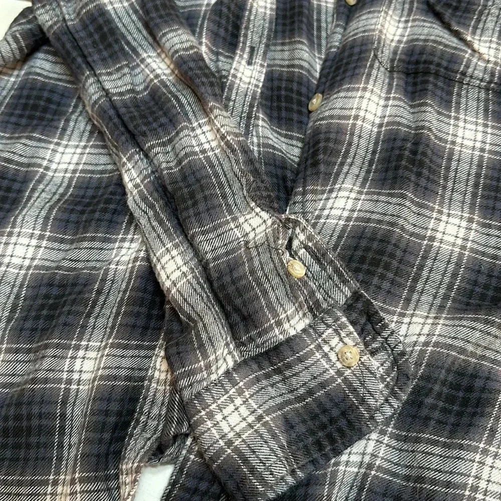 American Eagle Boyfriend Fit Flannel Shirt Ahh-Mazingly Soft Plaid Size XS - Picture 4 of 4